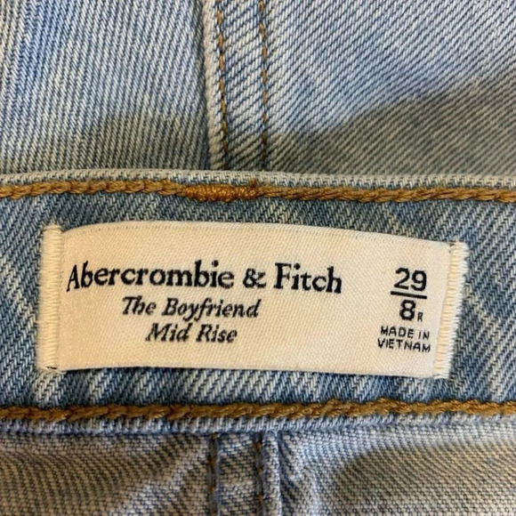 Abercrombie & Fitch Women's The Boyfriend Mid Rise Distressed Jeans Size 28 - Picture 7 of 12